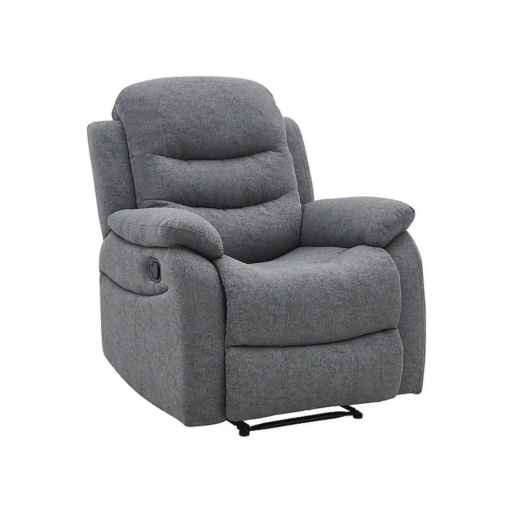 Fotolii Signal - Fotoliu cu recliner Neron, gri/negru, stofă / metal, 72x80–160 x H101 cm