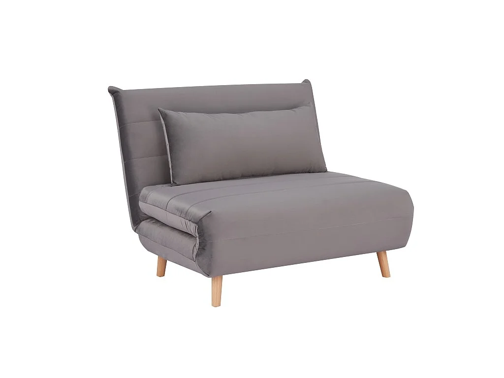 MOBILA - Fotoliu extensibil Spike gri, VELVET. 105 x 90 x 83 cm
