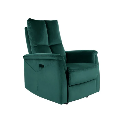 Fotolii Signal - Fotoliu recliner NEPTUN, verde/negru, stofa catifelata/metal, 76x74/160x96 cm
