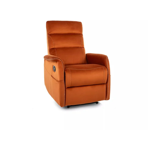 Fotolii Signal - Fotoliu recliner SOLON M, stofa catifelata scortisoara - Bluvel 4215, 74x86/162x106 cm