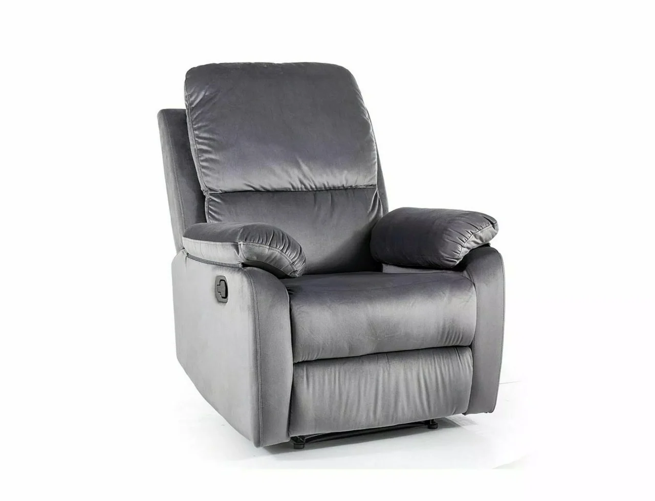 Fotolii Signal - Fotoliu recliner Spencer 1 Velvet, gri Bluvel 14, 80x94–164x101 cm