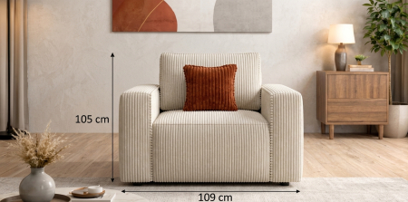 Colectia TIRAMISU - Fotoliu TIRAMISU fix - 109x105 cm