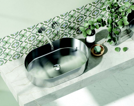 Obiecte Sanitare - Vas Lavoar JUPITER - 550x350x115, BRUSHED STEEL