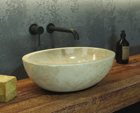 Obiecte Sanitare - Vas Lavoar LEONOR SOP - 450X350x150mm, SMOOTH CREAM