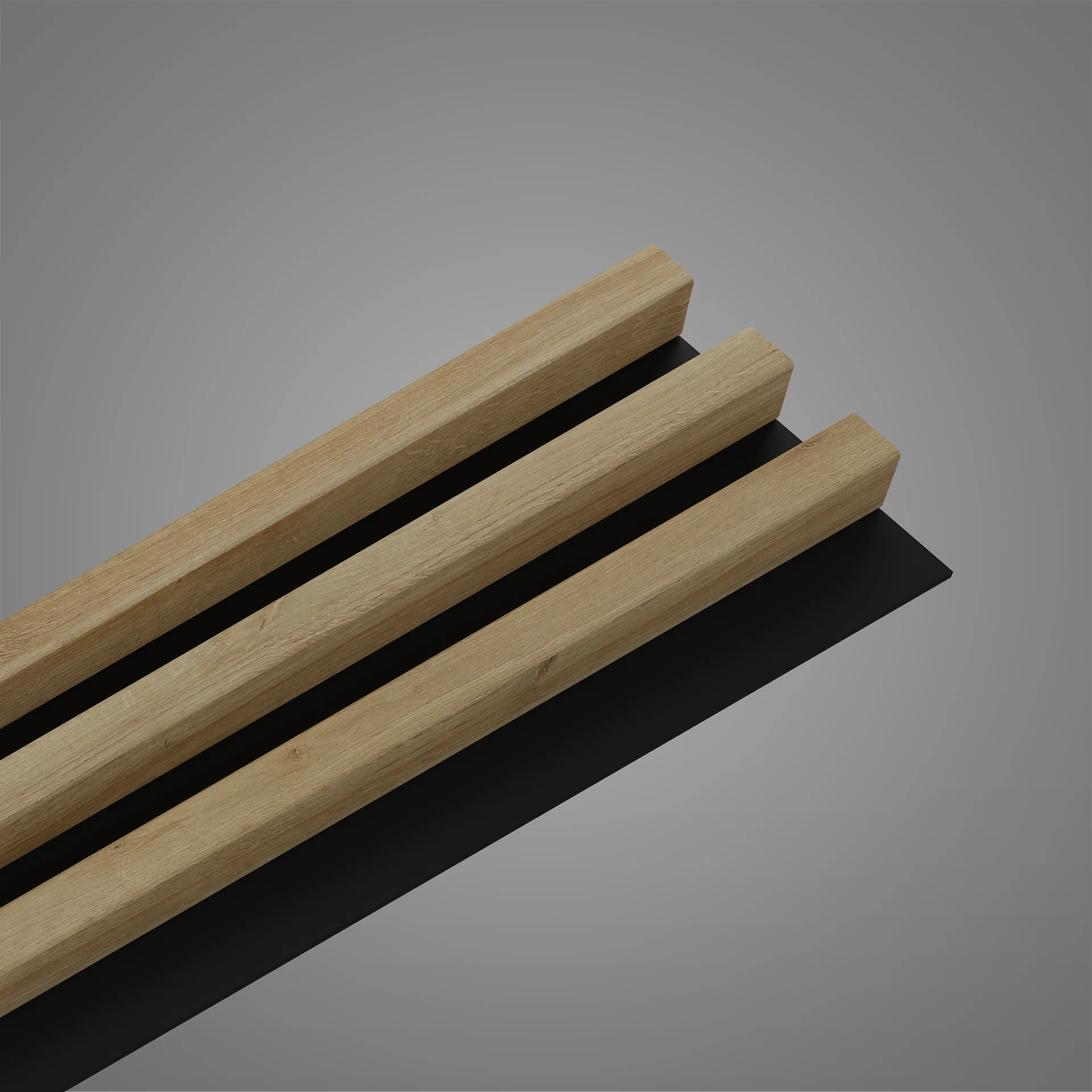 Riflaje decorative MDF - LINEA SLIM OAK / BLACK SINGLE