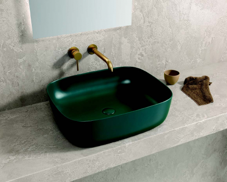 Obiecte Sanitare - Vas Lavoar LT 2143-MP - 490x395x150mm, LEAF GREEN MATT