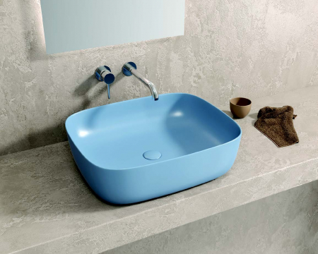 Obiecte Sanitare - Vas Lavoar LT 2143-MP - 490x395x150mm, LIGHT BLUE MATT