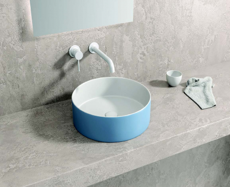 Obiecte Sanitare - LAVOAR LT 3134 - 355x355x120mm, WHITE LIGHT BLUE MATT