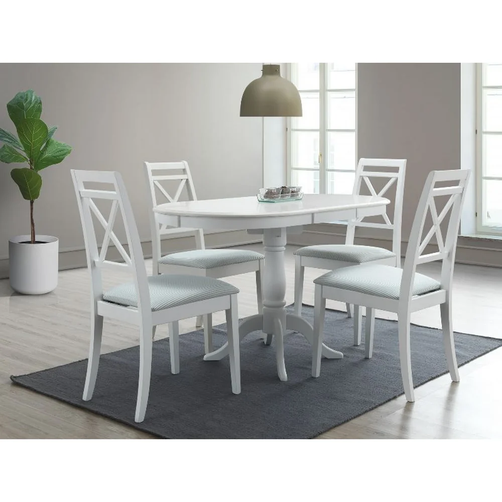 Mese dreptunghiulare - Masa alba clasica DELLO, extensibila, 100/129x70x75 cm