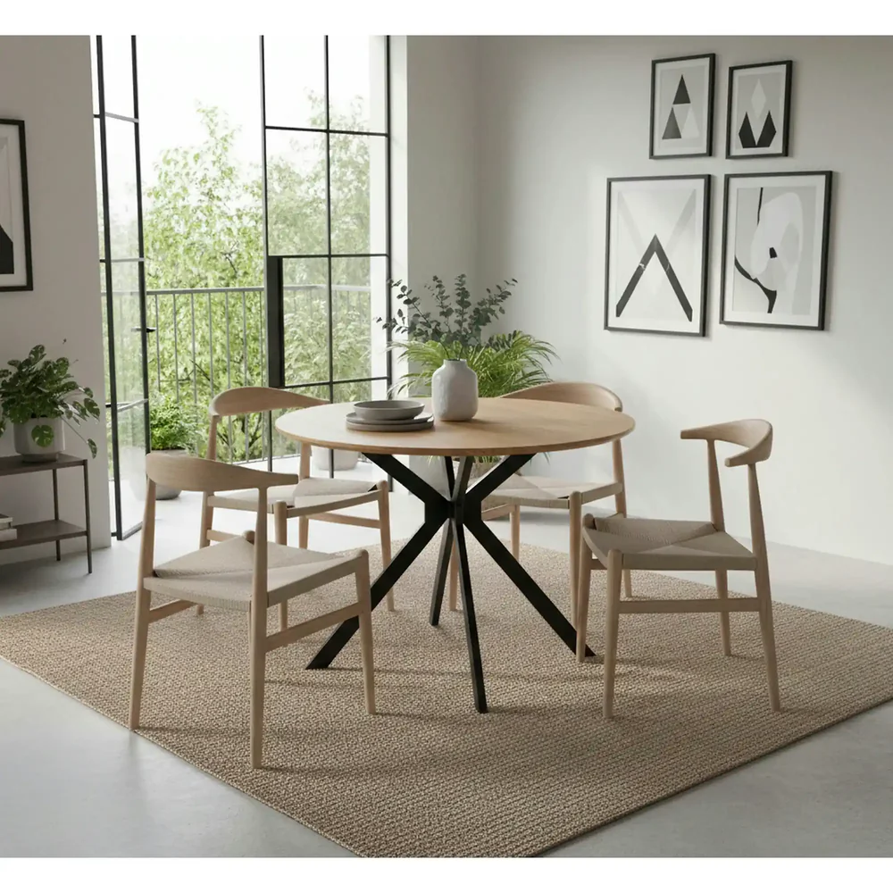 Mese - Masa ASTER, stejar/negru, 100x100x76 cm