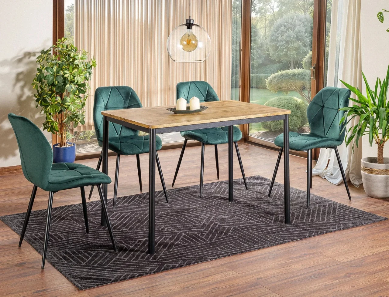 Mese dreptunghiulare - Masa City stejar artizan/negru L110xl75 cm