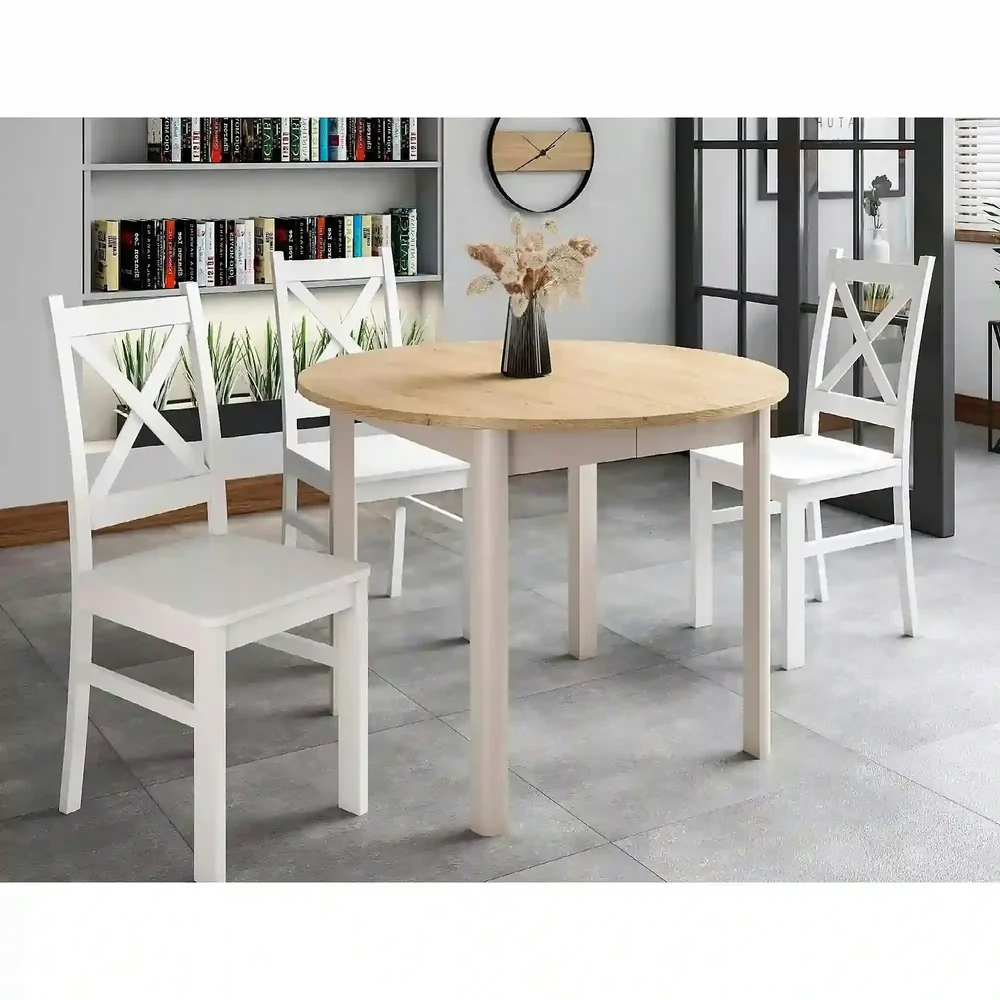 Mese - Masa DANTE,  102/144x102x75 cm, stejar/casmir, PAL laminat