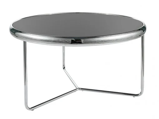 Mese - Masa de cafea Scarlet negru/argintiu - d74 x h40 cm