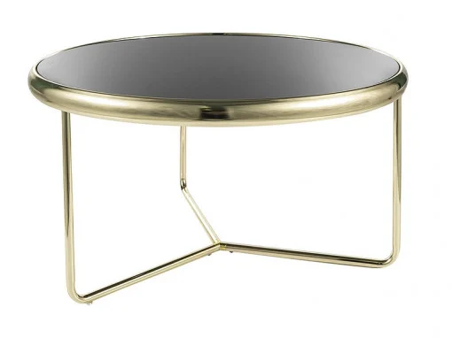 Mese - Masa de cafea Scarlet negru/auriu - d74 x h40 cm