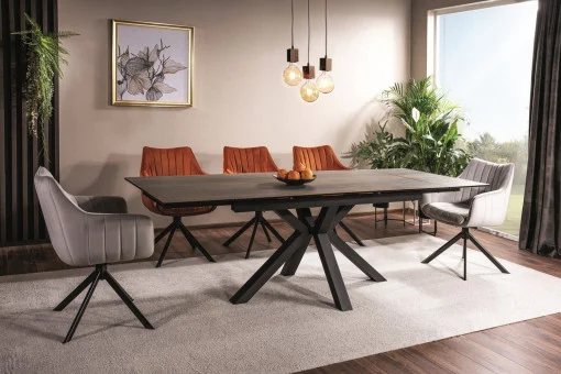 Mese - Masa extensibila Columbus Ceramic maro LEGNO/negru L160-240 cm