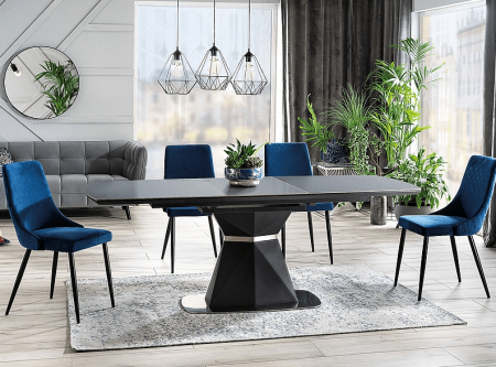 NOUTATI - Masa Cortez Gri - Extensibila – l90 x h76 x L160-210 cm