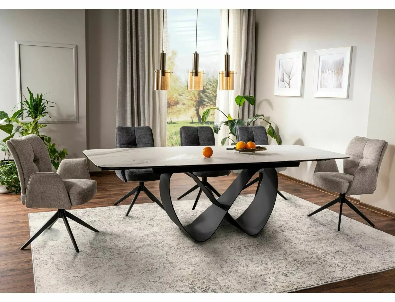 Mese dreptunghiulare - Masa extensibilă Infinity Ceramic bej mat/cupru