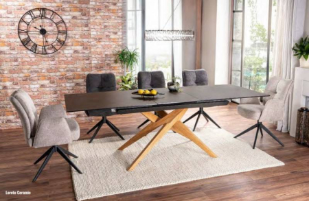 Mese - Masa extensibila Loreto Ceramic maro Ossido Bruno L180-230 cm x l 90 cm x h 76 cm