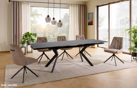 Mese - Masa extensibila Norton neagra L160-240xl90 cm