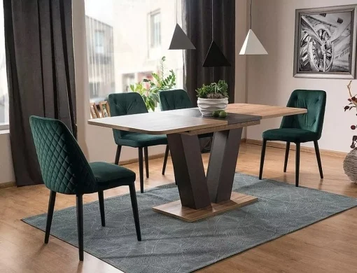 Mese dreptunghiulare - Masa extensibila Platon stejar wotan/maro L136-176 cm