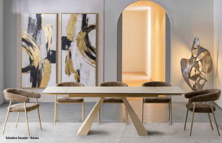 Mese - Masa extensibila Salvadore Ceramic bej mat