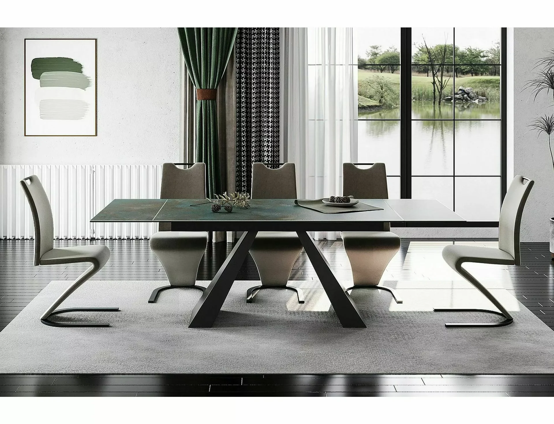 Mese - Masa extensibila Salvadore Ceramic Ossido Verde