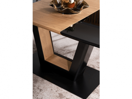 Masa Sydney - Extensibila - Negru/Stejar  - l90 x h76 x L160-220 cm [1]