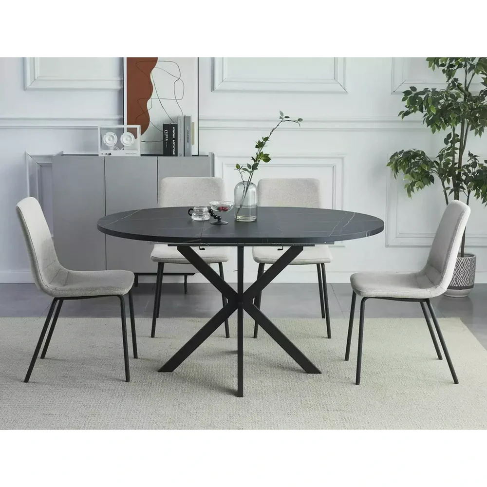 Mese si Scaune 2 - Masa extensibila GASTON, negru, 100/135x100x76 cm