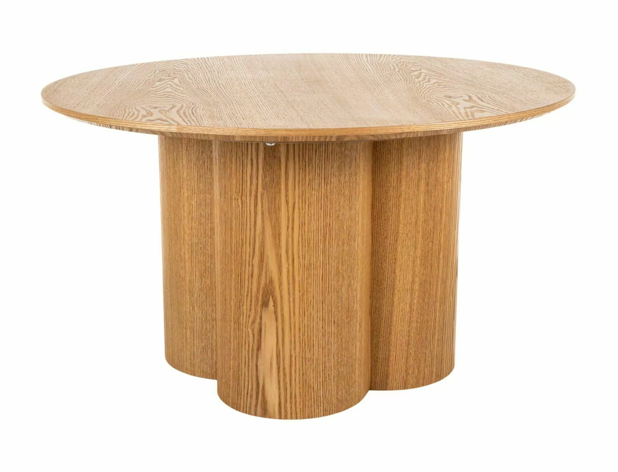 MOBILA - Masa rotunda Rosalia MDF și furnir natural, stejar, ø80/h45 cm