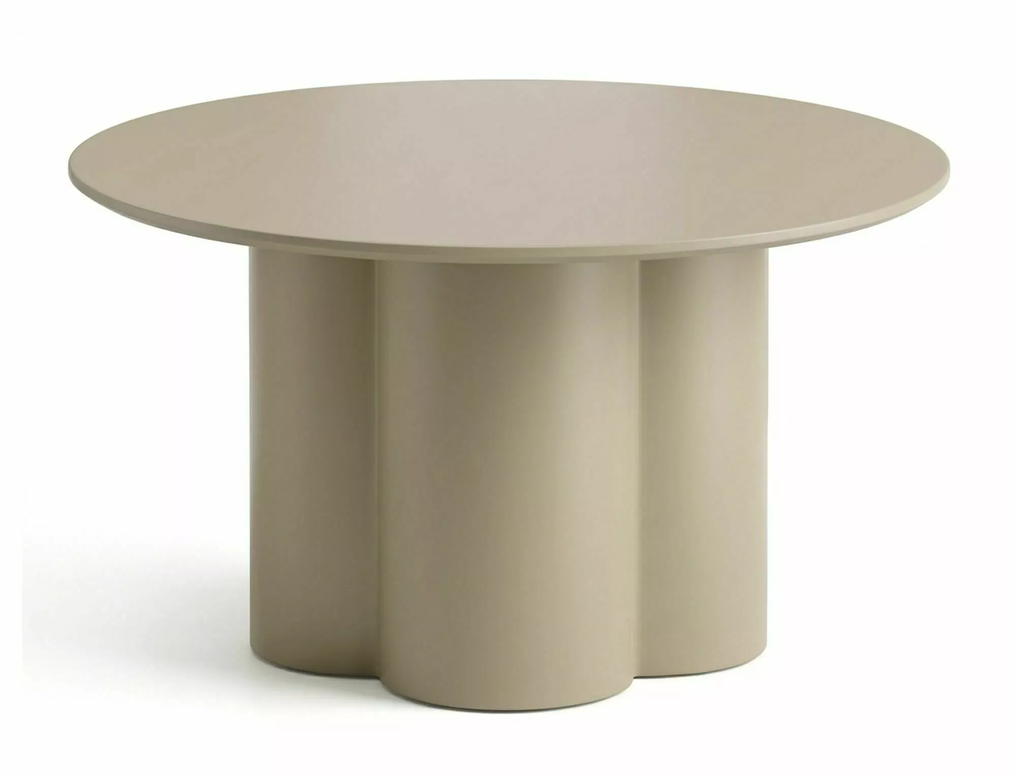 MOBILA - Masa rotunda Rosalia cu microciment, bej inchis, ø80/h45 cm