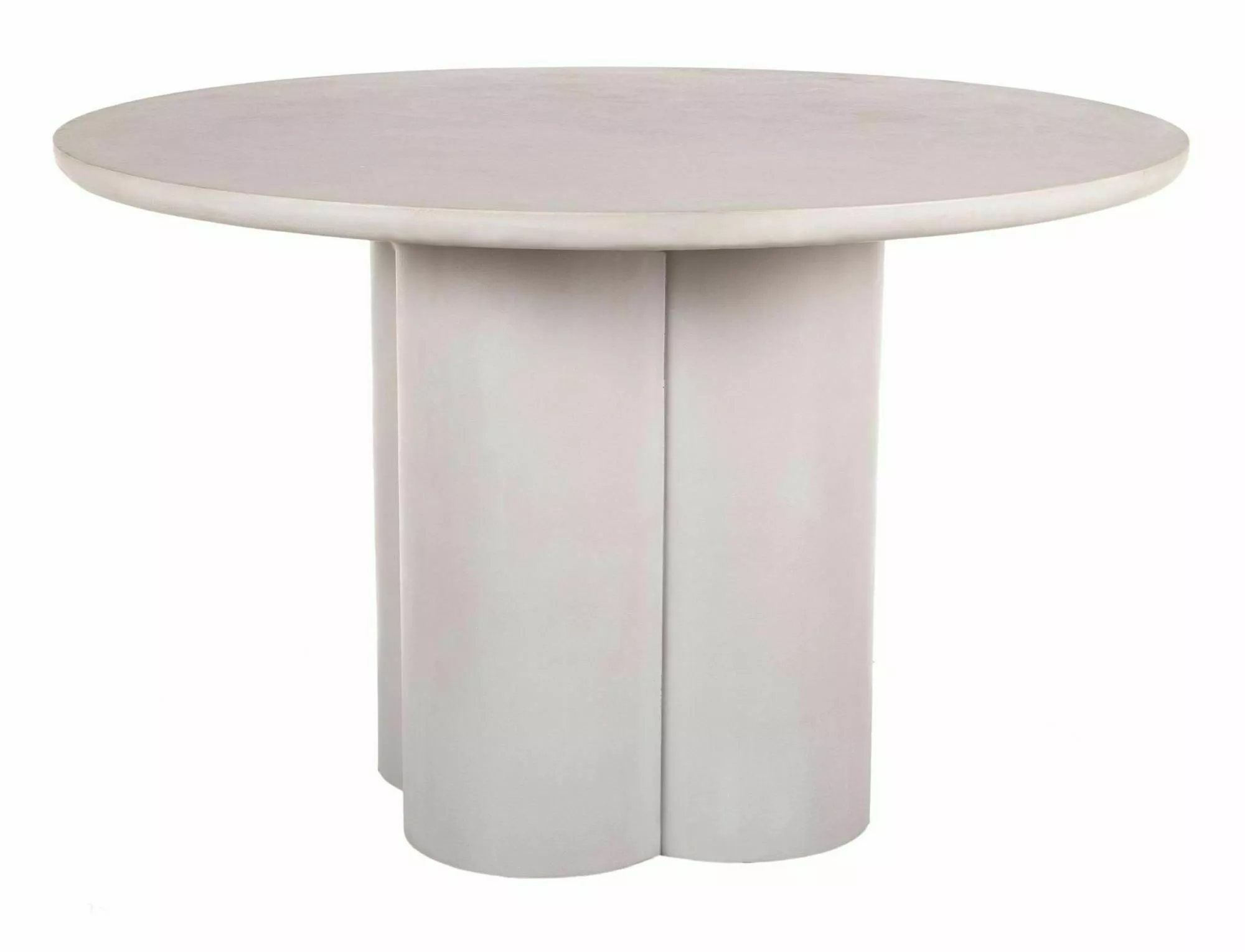 Mese rotunde - Masa rotunda Rosalia MDF cu microciment, gri deschis, ø120/h74 cm