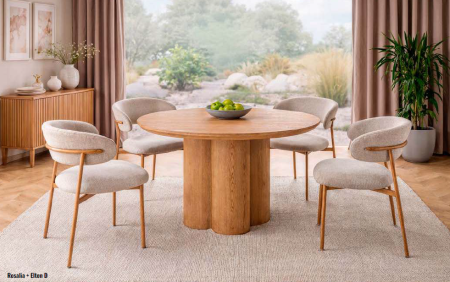 Mese si Scaune 2 - Masa rotunda Rosalia stejar natural ø120/h74 cm