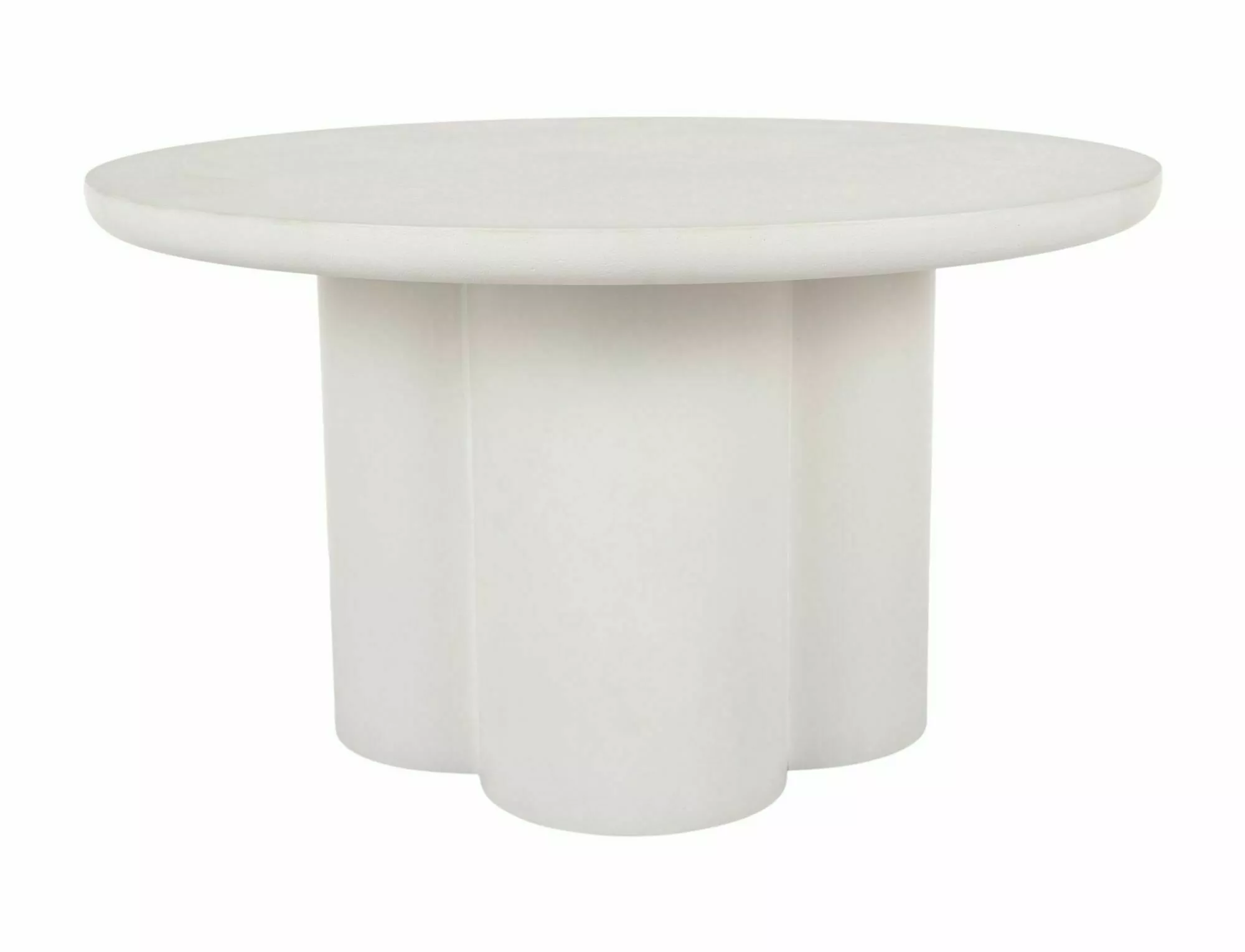 MOBILA - Masa rotunda Rosalia MDF și microciment, ecru, ø80/h45 cm