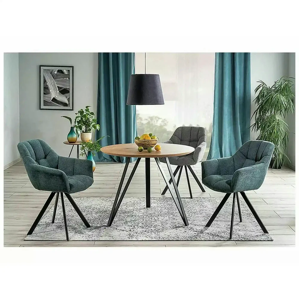 Mese - Masa TETIS, stejar/negru, 100x100x75 cm
