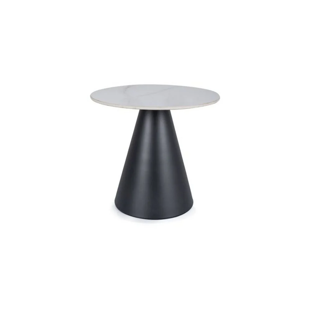 Mese - Masuta HILL - 50x50x46 cm, alb/negru, ceramica/metal