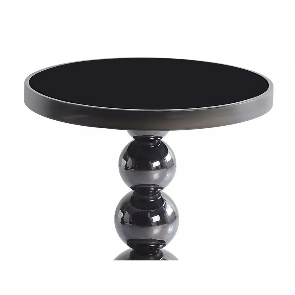 Mese - Masuta RIMA - 50x56 cm, negru, sticla/metal, 50x56 cm