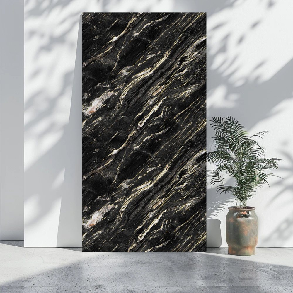 Panou Decorativ PVC - Panou decorativ din PVC, cu finisaj de marmura, gri