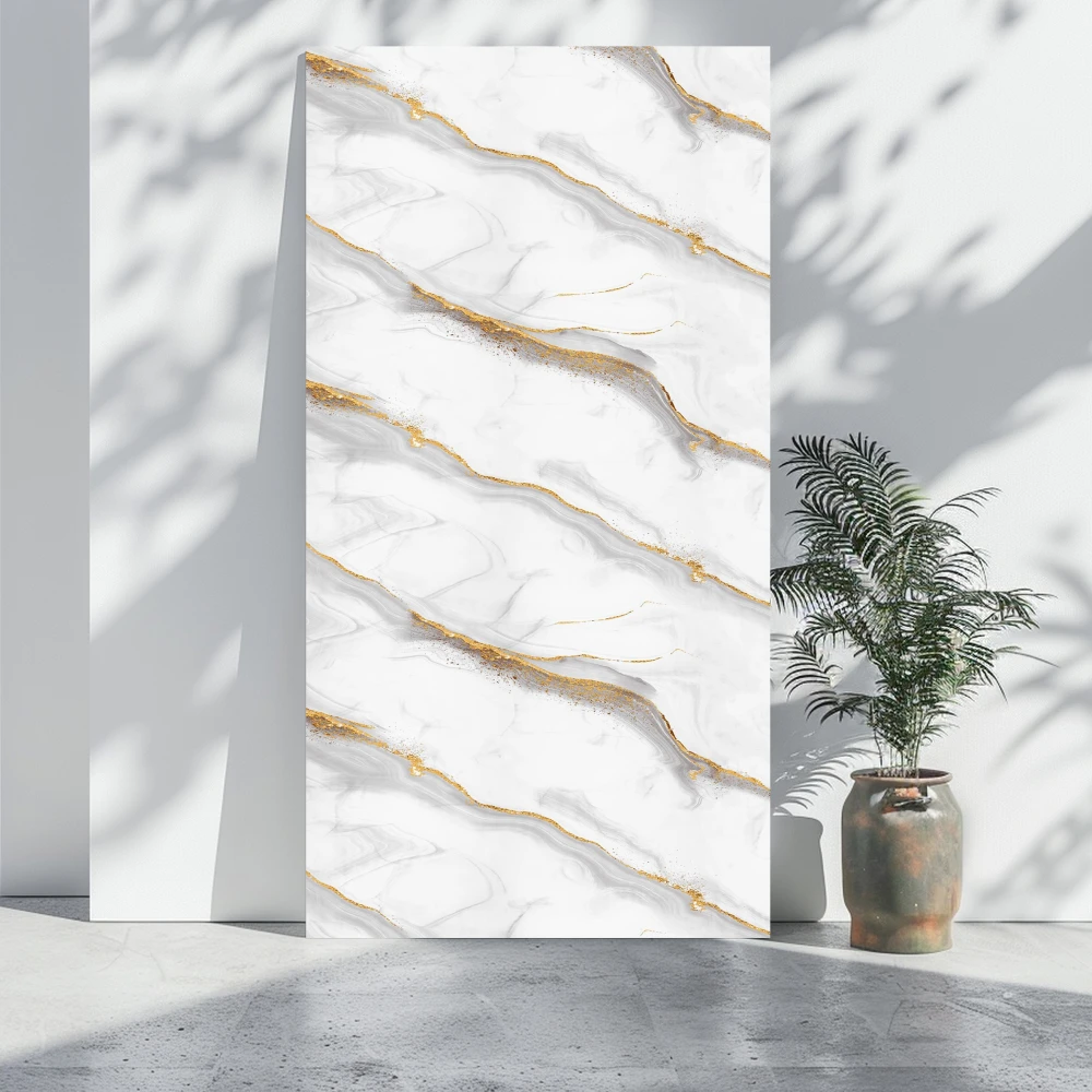 Panou Decorativ PVC - Panou decorativ din PVC, stil marmura, bej-auriu, 1220mm x 2800 mm