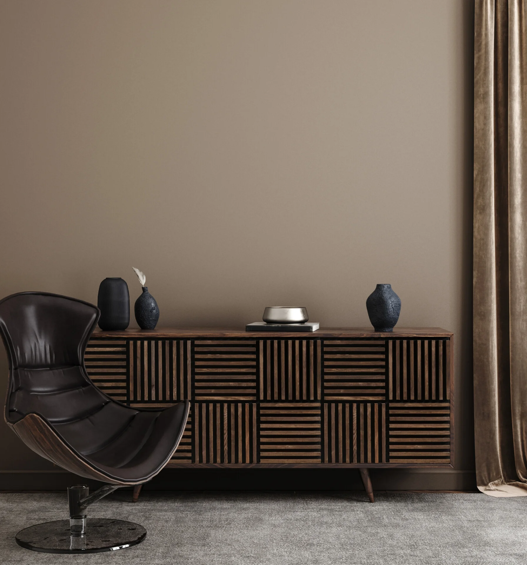 Panouri de Perete din Lemn - Panou decorativ perete din lemn LINEA RAW DARK