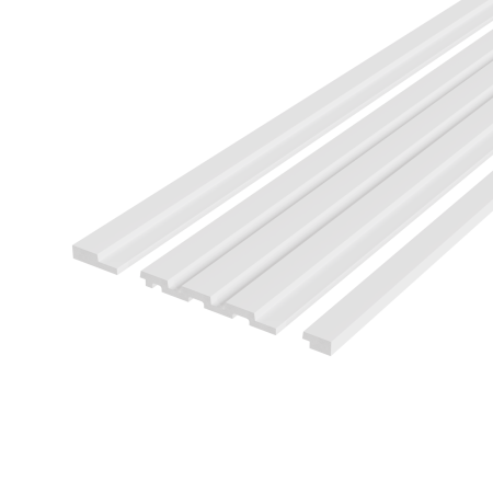 DECORATIUNI PERETE - Panou riflaj decorativ 3D din polimer rigid, model Groove - 12.2x1.2x250 cm