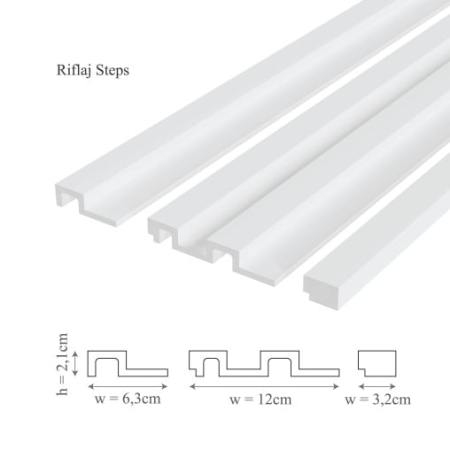 Panou riflaj decorativ 3D, model Steps - 12x2.1x290 cm [2]