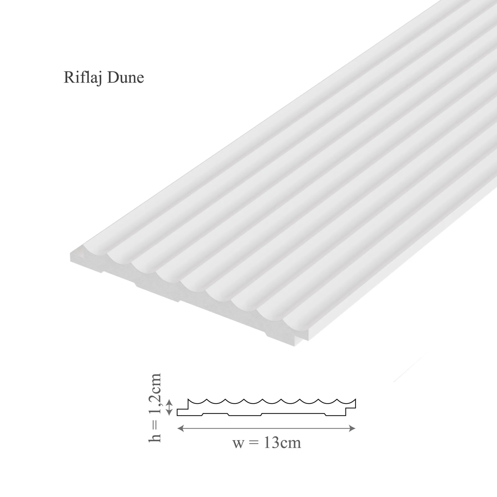 PROFILE DECORATIVE - Panou riflaj decorativ, model Dune - 13x1.2x270 cm