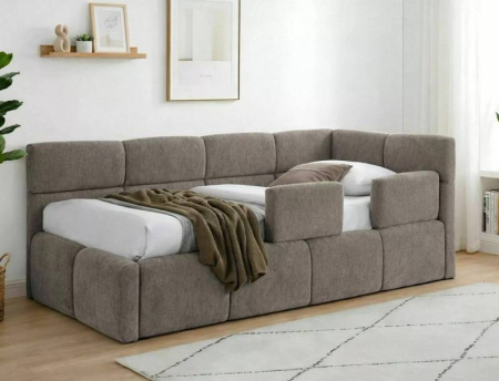 Paturi Signal - Pat Emma Raven 90x200 cm, material textil bej inchis