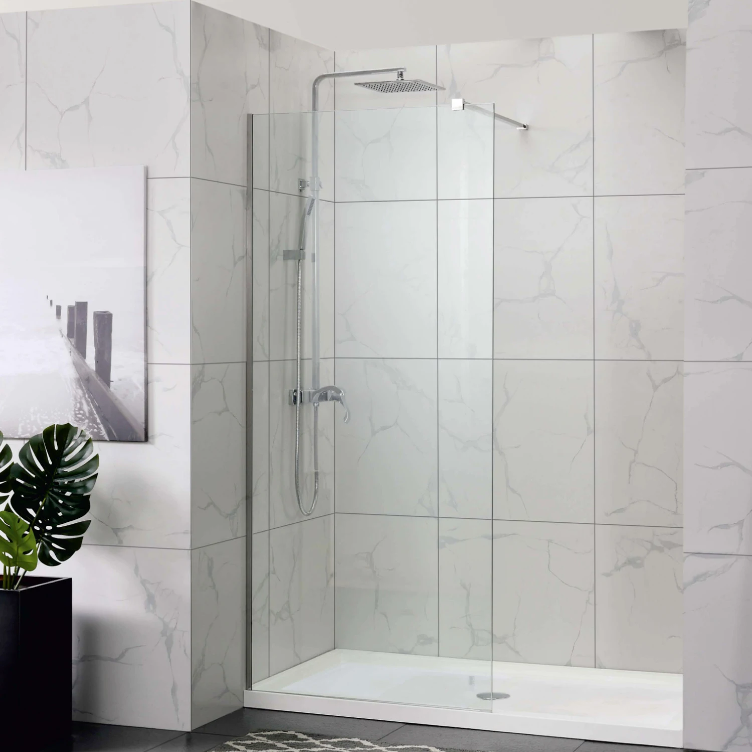 Cabine Walk In - Perete dus WALK IN - WST07 PROFIL INOX