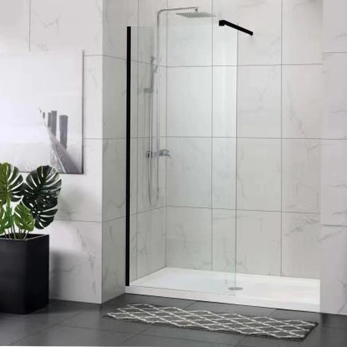 Cabine Walk In - Perete dus WALK IN - WST07 PROFIL NEGRU