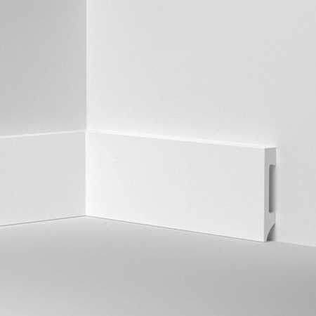 Profile Decorative New - Plinta alba duropolimer pardoseala, latime 80 mm