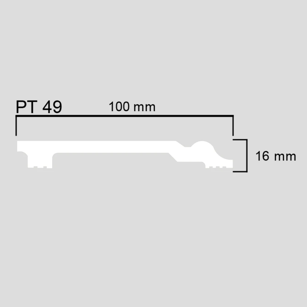 Plinta polimer dur, alb, latime 100 mm [1]