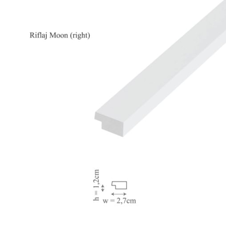 DECORATIUNI PERETE - Profil dreapta panou riflaj decorativ 3D din polimer rigid, model Groove/Moon R - 2.7x1.2x250 cm