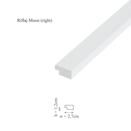 DECORATIUNI PERETE - Profil dreapta panou riflaj decorativ 3D din polimer rigid, model Moon - 3.6x1.2x290 cm