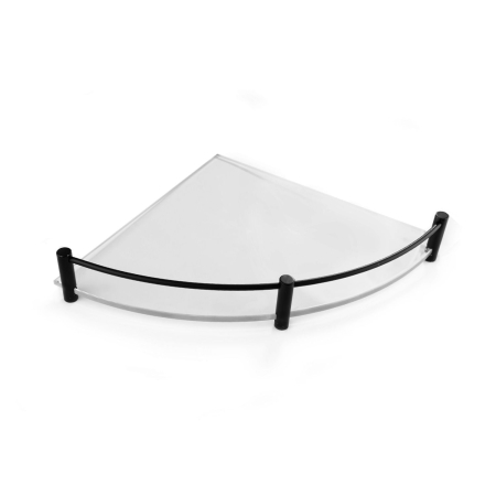 Colectia Mensole - Raft de colț cu sticlă ICY NERO OPACO MENSOLE 06220955, 20 cm